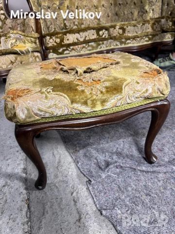 Старинен Диван сет с два фотьойла и табуретка за реставриране , снимка 10 - Антикварни и старинни предмети - 53471041