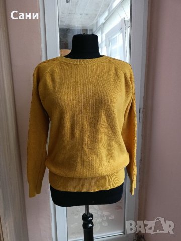 Жълт пуловен с дантела, снимка 7 - Блузи с дълъг ръкав и пуловери - 35530251
