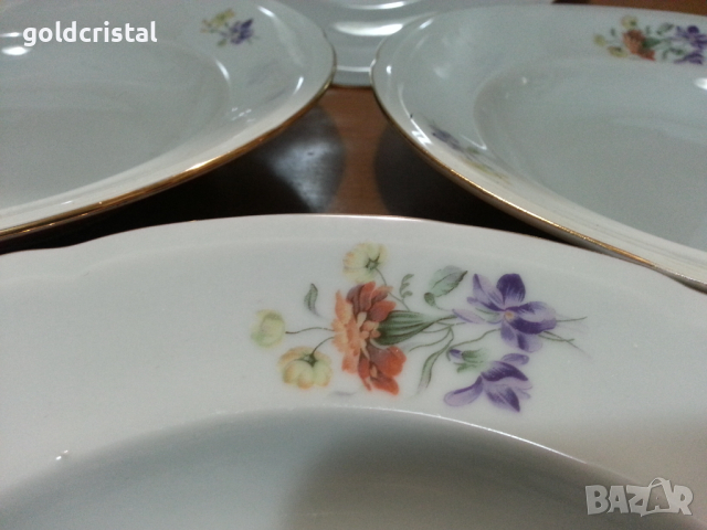 Стар български порцелан чинии плитки , снимка 2 - Антикварни и старинни предмети - 44927727