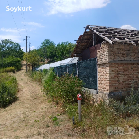 2 имота в един двор  1300М2 с 2 Оранжерии По 150м2 общо 300м2 , снимка 2 - Парцели - 50916749