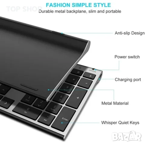 Безжична клавиатура, Vssoplor 2,4 GHz, снимка 2 - Клавиатури и мишки - 48777209