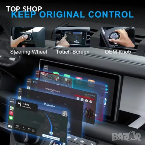 MSXTTLY U2C-AIR 2024 Wireless Car Play Stick,автомобили с кабелна CarPlay/iOS 10+,5Ghz Wi-Fi,USB A/C, снимка 3 - Аксесоари и консумативи - 49308629