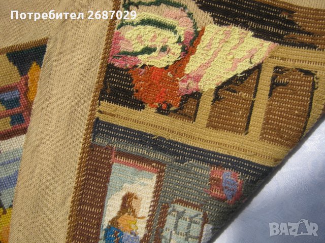 Вносен Нерамкиран гоблен, прибл 45х35 см, папагал 70 см пано, бродерия, снимка 5 - Гоблени - 28945539