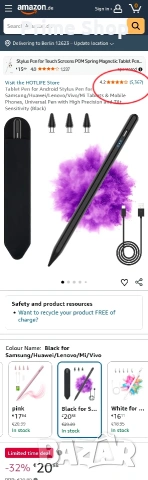 Универсална писалка за телефони и таблети, активен стилус HOTLIFE, снимка 2 - Резервни части за телефони - 53476201