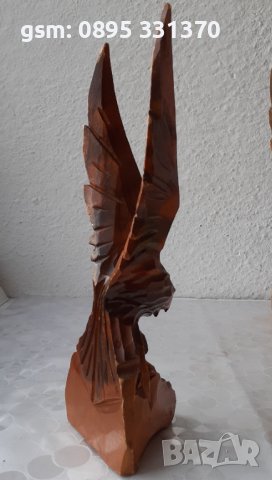 24 см Орел, фигура, птица дърворезба, пластика, статуетка, снимка 8 - Статуетки - 39749300