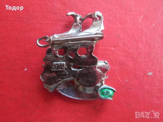 Ловен знак значка бронз емайл 1, снимка 3 - Колекции - 36597962