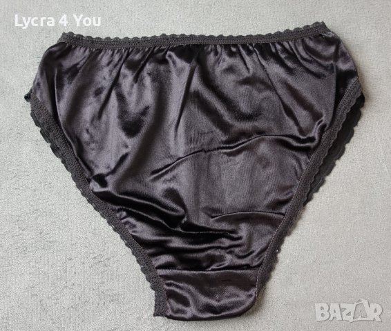 М черни дамски бикини сатен и дантела в предната част, снимка 2 - Бельо - 43647196