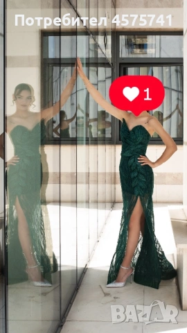 Дизайнерска бална рокля – зелена ✨, снимка 2 - Рокли - 53263533