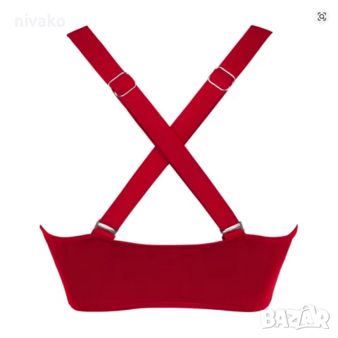 Продавам ново дамско горнище, бански XXL, цвят бордо, кръстосани на гърба презрамки., снимка 5 - Бански костюми - 51574254
