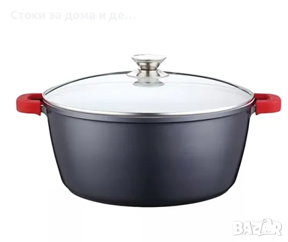 ✨Тенджера Bachmayer BM 259, Вместимост 13 л, 36 см. Диаметър, Алуминий, С капак, Черен , снимка 1