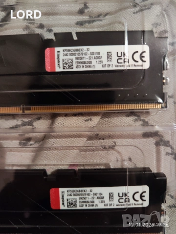 Рам памет 32GB DDR5 5600 Kingston FURY Beast AMD EXPO - KF556C36BBEK2-32, снимка 3 - RAM памет - 53077117