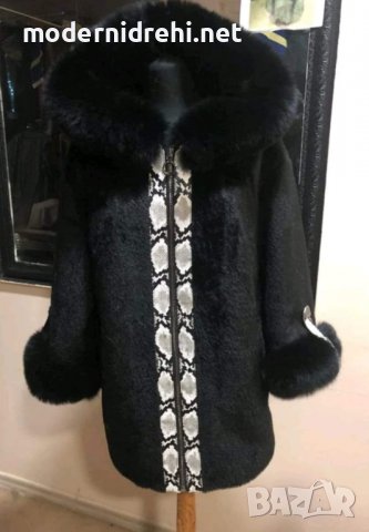 Дамско елегантно палто с лисица код 321, снимка 1 - Палта, манта - 40199154