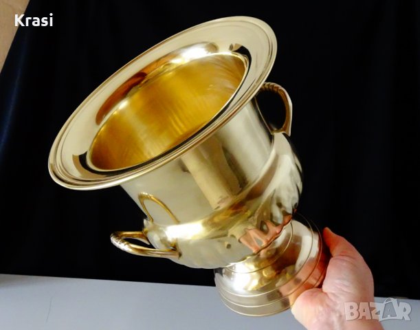 Английска ваза Ампир,шампаниера,месинг., снимка 2 - Антикварни и старинни предмети - 27919909