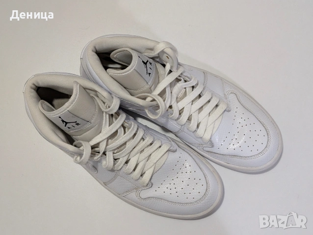 Nike Air Jordan 1 Mid White Snakeskin - 44.5, снимка 3 - Маратонки - 53198113