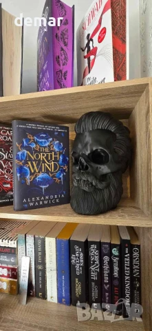 Готическа стойка за слушалки с дизайн на череп с брада, матово черно покритие, снимка 6 - Слушалки и портативни колонки - 50602030