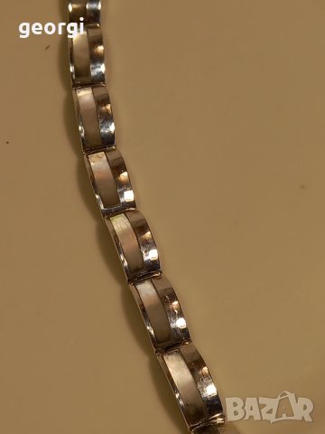 сребърна гривна със седеф , снимка 3 - Гривни - 44016120