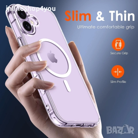 Прозрачен MagSafe Кейс за Apple iPhone 17, снимка 5 - Калъфи, кейсове - 51854759