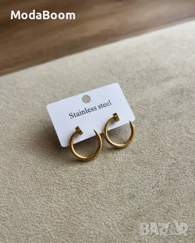 Обеци стомана , снимка 3 - Обеци - 48712553