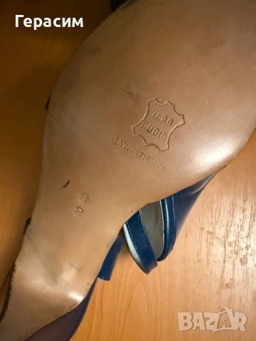 Чисто нови дамски италиански , английски кожени 38,39 ; 8 1/2 ;кожени чехли с лепка 38, снимка 16 - Дамски елегантни обувки - 49959499