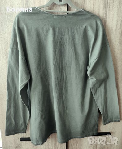 Fabrizia нова милитъри зелена блуза, снимка 8 - Блузи с дълъг ръкав и пуловери - 43792284