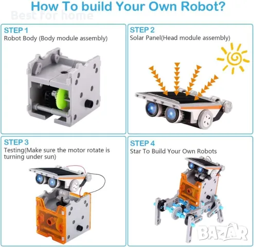  Комплект соларен конструктор  12-в-1 (тема -роботи)  ACELIFE STEM, снимка 3 - Конструктори - 50022791