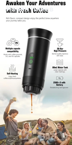 Дигитална преносима автоматична кафемашина, снимка 3 - Кафемашини - 53568495