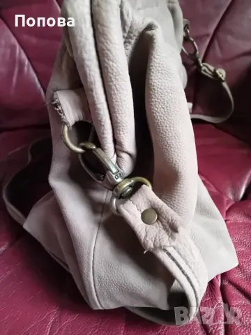 Маркова чанта естествена кожа сива, снимка 4 - Чанти - 49236259