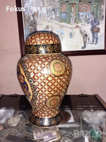 Сатцума Satsuma стара голяма ваза буркан порцелан, снимка 2 - Антикварни и старинни предмети - 43170961