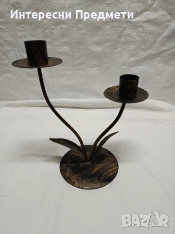 Два Свещник Ковано желязо , снимка 4 - Други - 46673673