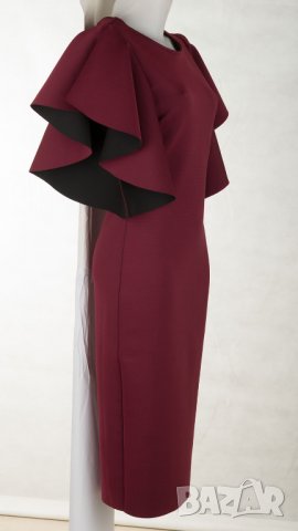 Елегантна рокля в цвят бургунд марка Rosetta Alda - L, снимка 3 - Рокли - 29031439