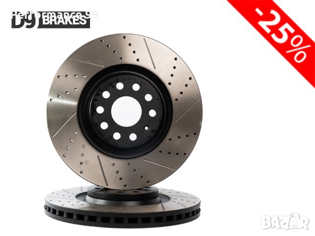 Надупчени и нарязани предни спирачни дискове 340ммх30мм Audi, Cupra, Seat, Skoda, VW, снимка 1