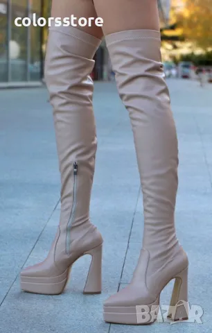 Чизми на ток - бежова кожа - YSV2