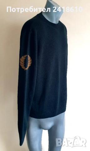 Fred Perry Wool  Mens Size XL  ОРИГИНАЛ! Мъжки Вълнен Пуловер!, снимка 14 - Пуловери - 53383716
