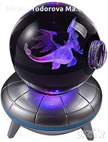 3D кристална топка LED pokemon,celebi,Snorlax,kyogre,Vulpix и др., снимка 5 - Настолни лампи - 35244236
