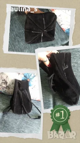 Три различни броя / Изумителна чанта от естествен велур, кадифе и с декорация , снимка 2 - Чанти - 42395681