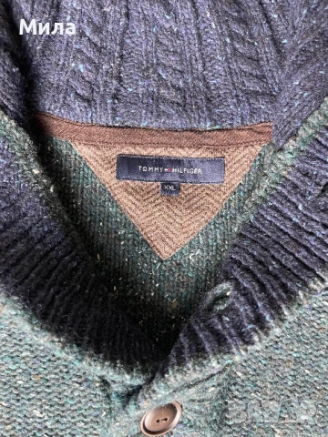 Tommy Hilfiger - Вълна и Коприна мъжка жилетка / пуловер / XXL, снимка 3 - Пуловери - 53076565
