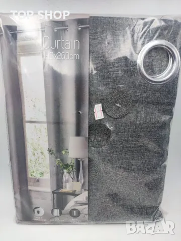 Перде 140 х 260 см сив цвят текстил  Има бройки, снимка 2 - Пердета и завеси - 48818893