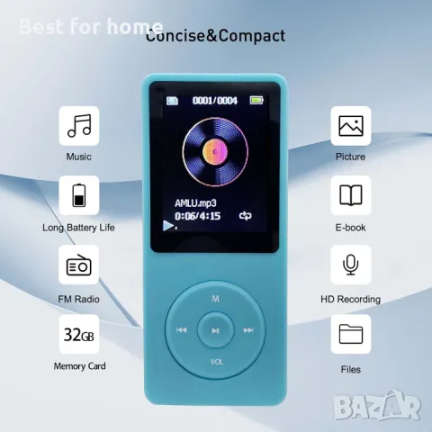 MP3 плейър 32GB ARUNGO, снимка 3 - MP3 и MP4 плеъри - 48351313