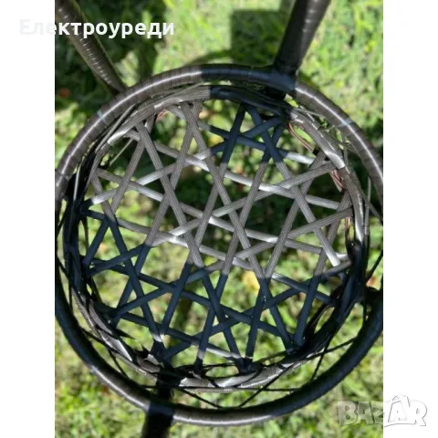 Градински ратанов комплект – 2 стола с маса и поставка, снимка 2 - Маси - 47606795