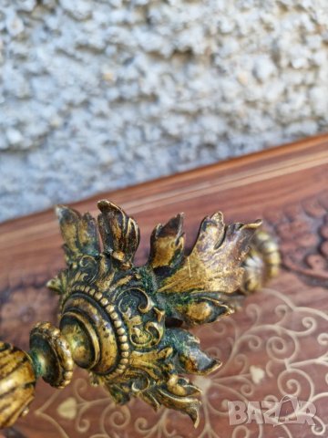 Старинна Бронзова Част От Свещник Англия- "1900г", снимка 13 - Колекции - 40007760