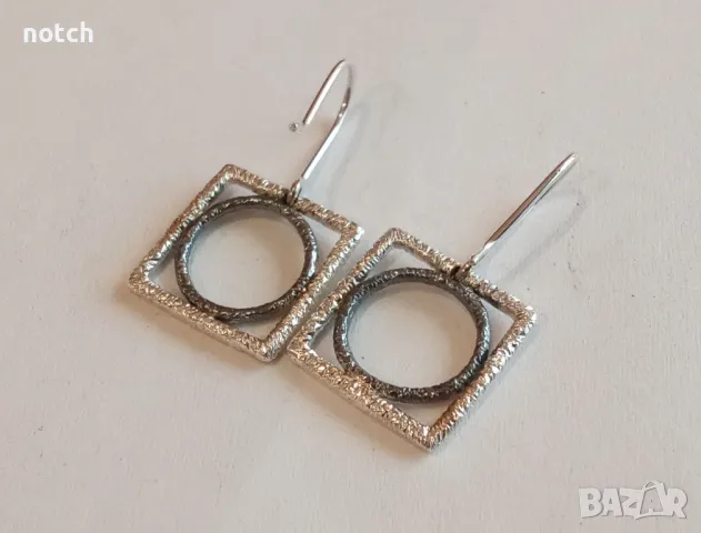 Сребърни обеци, снимка 3 - Обеци - 49770615