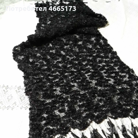 Дамски черен Шал /Наметало , снимка 3 - Шалове - 53025321