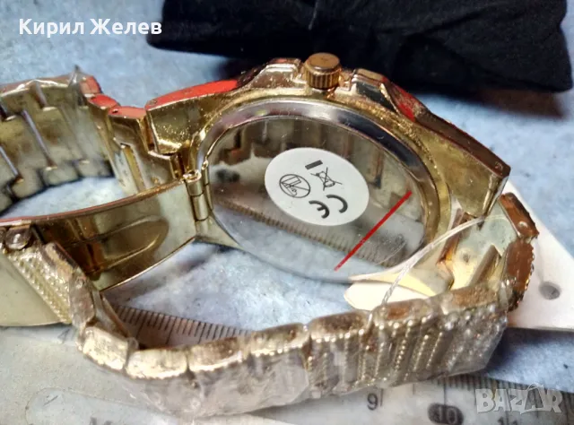 ПРЕКРАСЕН ПОЗЛАТЕН ДАМСКИ КВАРЦОВ ЧАСОВНИК с ИСКРЯЩИ ФАСЕТИРАНИ КРИСТАЛИ и СЕРТИФИКАТ 44071, снимка 8 - Дамски - 47708731