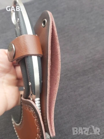 Дизайнерски карамбит Todd Begg с кания от телешки бланк, снимка 11 - Ножове - 50668417