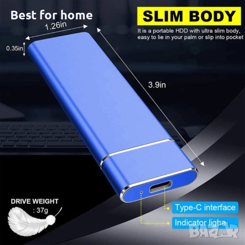 9TB външен твърд диск, преносим SSD, снимка 5 - Твърди дискове - 52953460