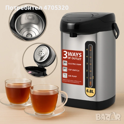 Homestar HS-WD5 – Електрически диспенсър за вода, кафе, чай, 6.8 л, 2000W), снимка 4 - Други - 53065638