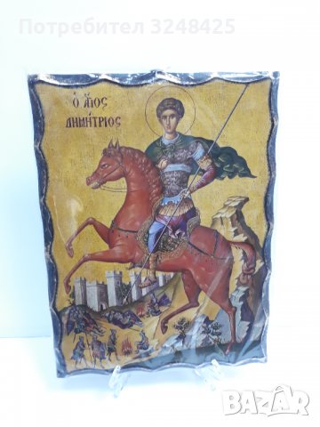 Голяма икона на Свети Димитър - ръчна изработка, снимка 11 - Икони - 37640280