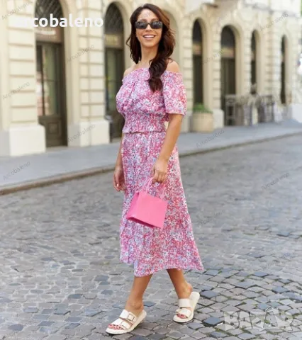 Дамски комплект от две части, топ и миди пола Elora, 5цвята , снимка 3 - Комплекти - 50413384