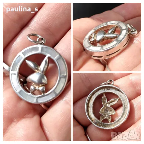 Четири броя / Масивен марков сребърен педантив/висулка "Playboy" и "Versace"/проба 925 , снимка 11 - Колиета, медальони, синджири - 29078529