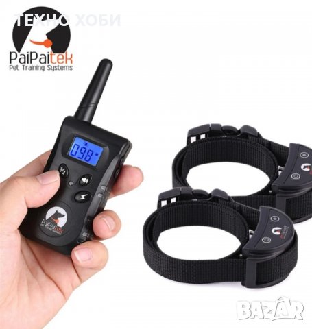 ЕЛЕКТРОНЕН НАШИЙНИК ЗА ОБУЧЕНИЕ ДО ДВЕ КУЧЕТА,ГОЛЯМ ОБХВАТ,ВОДОУСТОЙЧИВИ, снимка 2 - За кучета - 34640606